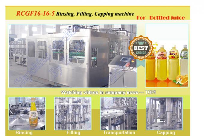 Kleine abgefüllte flüssige Orangensaft-Füllmaschine mit 16 Füllen/ausspülend geht 5500 B/H voran